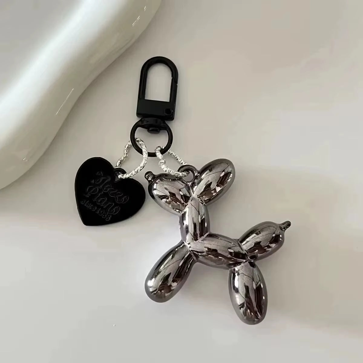 Korean Cute 3D Balloon Dog Phone Charm Key Chain for Iphone Accessories Trendy Heart Mobile Phone Lanyard Phone Bag Decorations